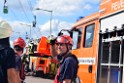 Koelner Seilbahn Gondel blieb haengen Koeln Linksrheinisch P074